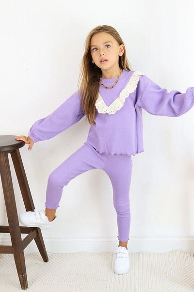 le petit sole Girl's Sherry Frilly Top and Bottom Set