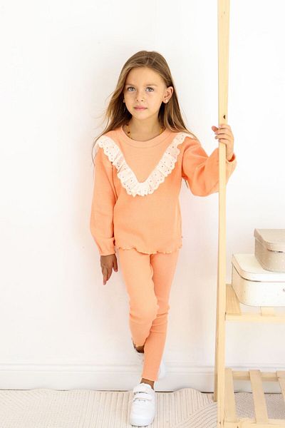 le petit sole Girl's Sherry Frilly Top and Bottom Set