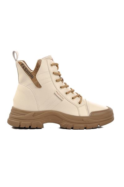 Guja 24K310-14 Μπεζ γυναικείες μπότες με φλις εσωτερικά