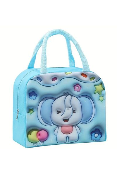 SYNOPE Cutie de prânz izolată pentru fete, cu model 3D, termos, rezistentă la apă, cu mâner, protejată la rece