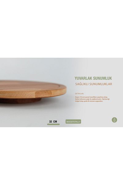 wood totally Wooden 360 Degree Rotating Presentation Plate