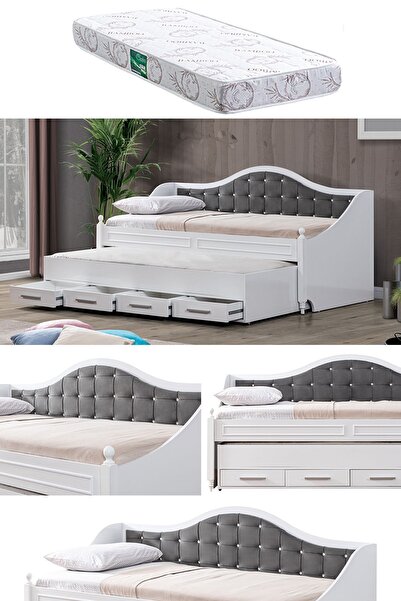 Setay Yavrulu Karyola, Eymen Yavrulu Yatak - Gri 1 Adet Comfort Yatak