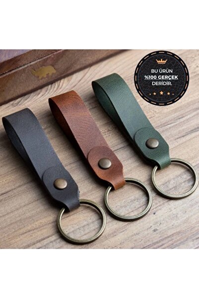 clawleather 3 سلاسل مفاتيح من الجلد الطبيعي