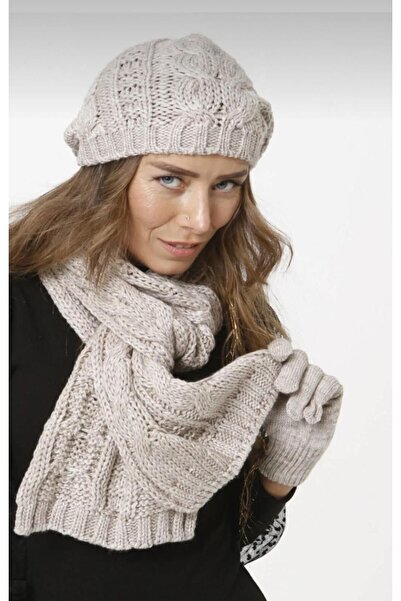 Wearflawless Women's Winter 3-Piece Scarf, Beret and Gloves Set