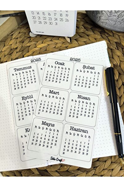 SelisCraft 2026 Mini Şeffaf Sticker Takvim Seti / Ajanda Takvim Etiket Seti 2026