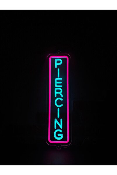 Neonite 'PIERCING' Işıklı Neon Led Dekoratif Duvar Yazısı Tabelası (46X12CM)