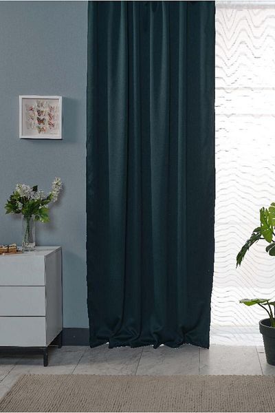 Miabella Home Single Wing Blackout Sunshade - Dimming Background, Light Proof, Extrafor Gathered and Cornice