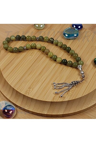 TAKI RÜZGARI Yeşim Taşı Tespih Gümüş İmame MDL3