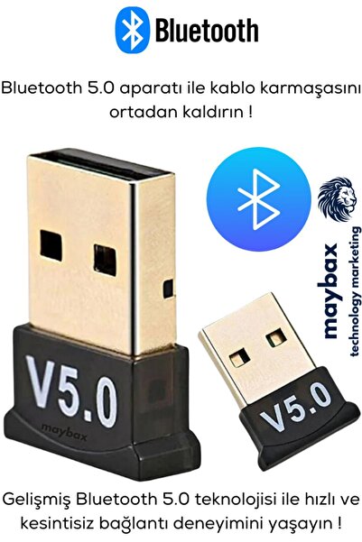 Maybax Bilgisayarlar Için Mini V5.0 Usb Bluetooth Dongle Bluetooth Adaptör Tak Çalıştır W8.1- W10- W11