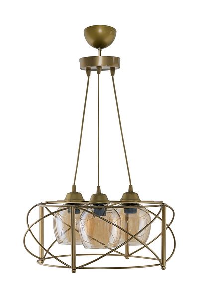 DEDE Metal Honey Glass Triple Curva Chandelier