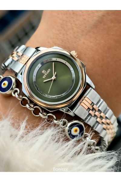 Reward New Model Steel Cord Women's Wristwatch + Nazar Beaded Bracelet Gift