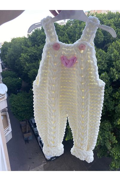 ÖRGÜCÜ DESİGN Puffy Baby Gardener Jumpsuit
