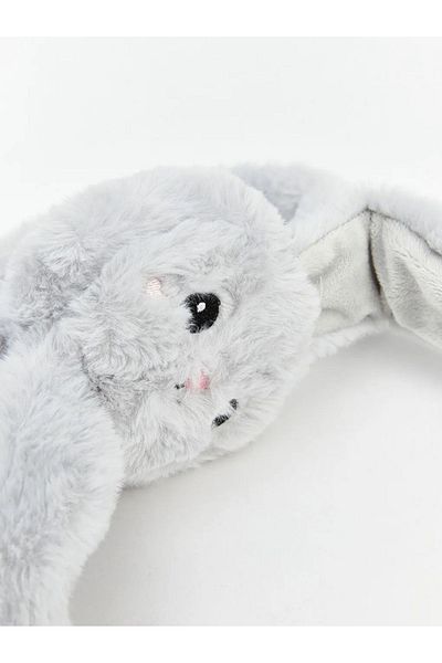 LC Waikiki Lcw Accessories Light Gray Girl's Plush Beret with Ear Detail
