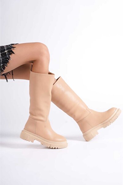 Karanshoes Nude Fermuarsız Soğuğa Dayanıklı Kadın Bot/Çizme