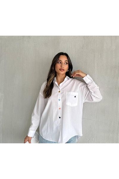 MAY MARA Cămașă de damă, cu formă confortabilă, cu detaliu de broderie