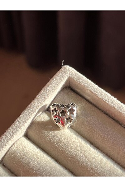 asaf Yıldızlı kalp charm | gümüş kaplama