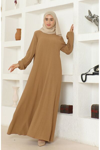 sefamerve Šaty Mink Mevlana – zavinutá látka, elastický rukáv 1025-04