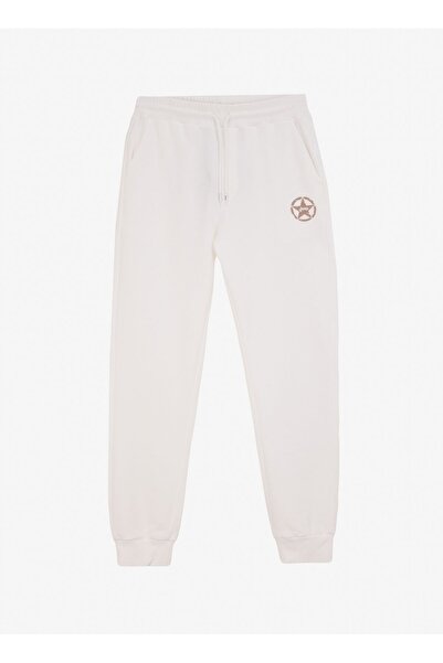 Jeep Lastikli Bel Standart Ekru Erkek Eşofman Altı J4WM-EA7221