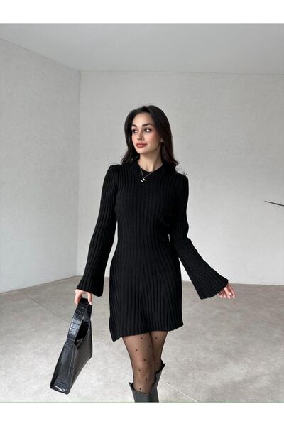 Cloudy Kids Χειμερινό Μίνι Πλεκτό Γυναικείο Φόρεμα