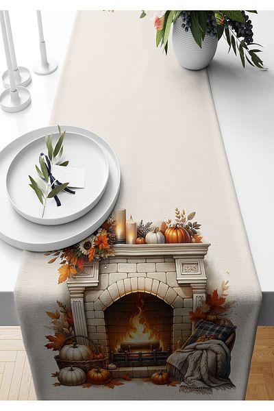 Bertille Home Autumn Series 140X40 cm Digital Printed Runner (Halloween Autumn)