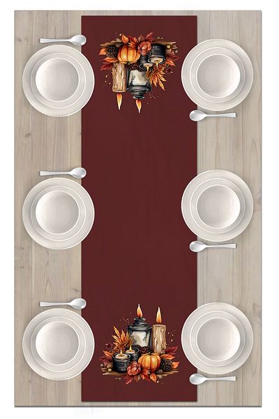 Bertille Home Seria Toamnă 140x40 Cm Runner imprimat digital (Toamna Halloween)