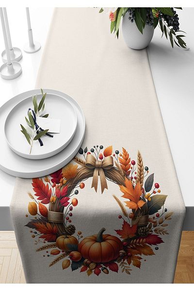 Bertille Home Autumn Series 140X40 cm Digital Printed Runner (Halloween Autumn)