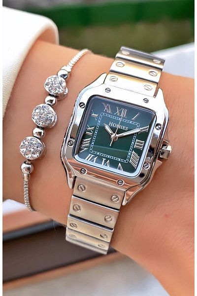 Homies Brand Silver Color Waterproof Women's Wristwatch - With Bracelet Gift