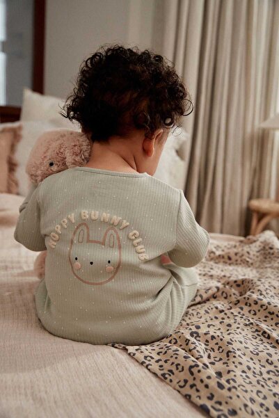 Next Baby Green Animal Patterned 100% Organic Cotton 3-Piece Sleeping Bag Set - Alyk79474