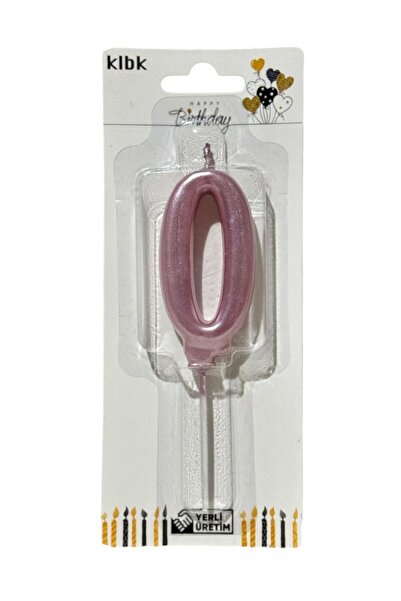 klbk Alya-butık 10 Cm 0 Yaş Doğum Günü Büyük Rakam Sayılı Pasta Mumu Rose Renk Rakam Mum