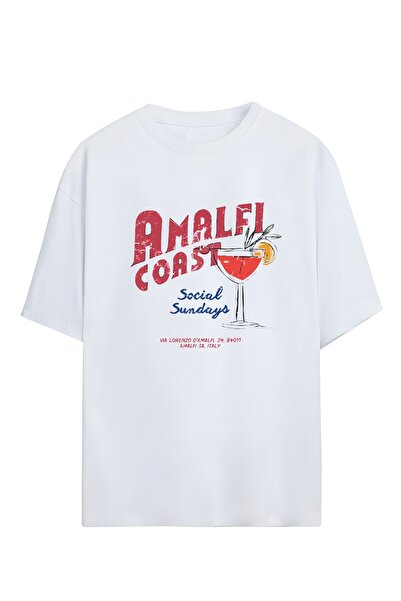 SVART WEAR Amalfi Coast Social Sundays - Tricou oversize imprimat