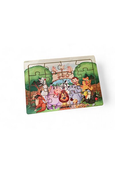 Fizello حديقة الحيوان المكونة من 16 قطعة - لعبة ألغاز خشبية تعليمية وتعليمية،...