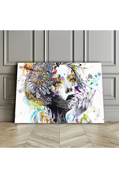 Harikabirev HARİKABİREV | STICLA INRUPATĂ (TEMPERATĂ) CU MODEL COLORAT TABLO DE FEMEI 01 | TMTEKLİ