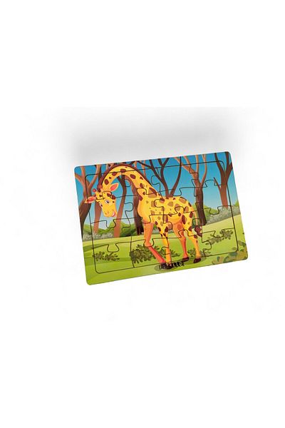 Fizello Giraffe 16 Piece Educational Learning Wooden Kids Puzzle Montessori Jigsaw Baby Kids Toy