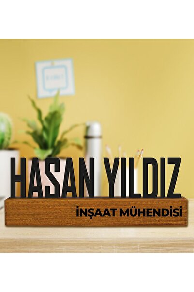 EJOYA Kişiye Özel Tasarım Doğal Ağaç Masaüstü Isimlik 111055