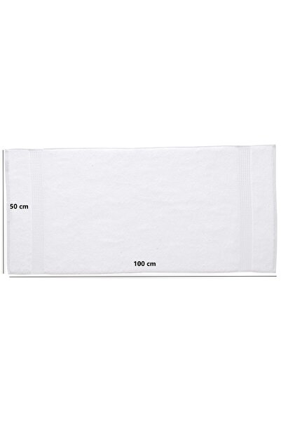 MAURAHOME Tomurcuk %100 Pamuk 6'lı El Havlusu Seti | 50x100 Cm | Beyaz