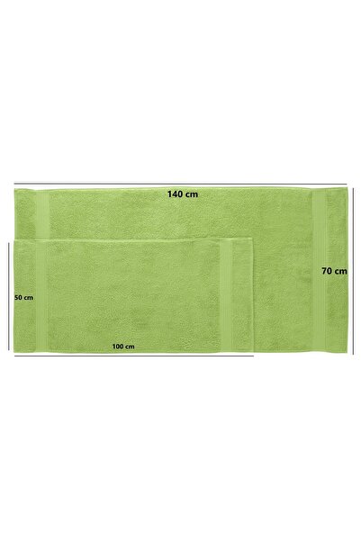 MAURAHOME Tomurcuk %100 Pamuk 6'lı Banyo Havlu Seti (2'li Banyo Havlusu 70x140cm ve 4'lü El Havlusu 50x100cm)