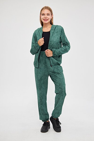 Avones Women's Acid Washing Effect Tie-Dye Pattern Zippered Front Skirt Sleeve Elastic Hoodie Set