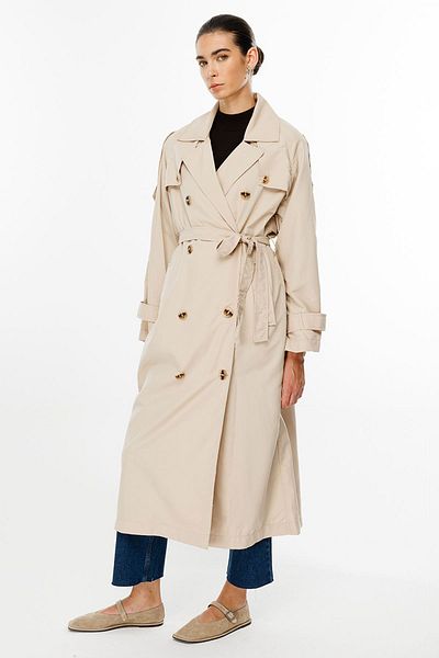 Hooopstore Μαλακό Oversize Μπεζ καμπαρντίνα