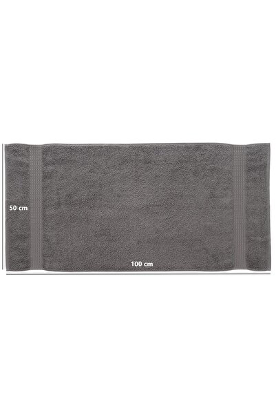 MAURAHOME Tomurcuk %100 Pamuk 6'lı El Havlusu Seti | 50x100 Cm | Antrasit