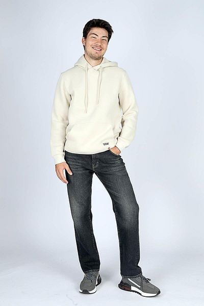Lee Cooper Men's Hooded Ecru Sweatshirt - Work