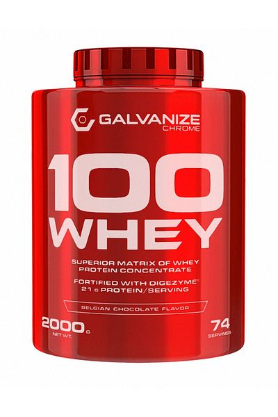 Galvanize Nutrition 100% Whey Protein 74 services BELGIUM CHOCOLATE Flavor