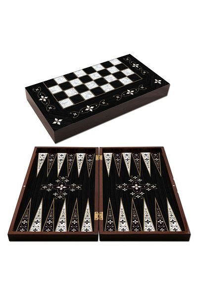 Alpsan Lotus Antique Mine Star Backgammon - Large Size