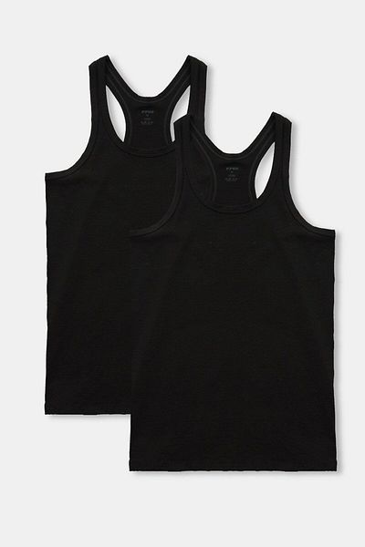 Eros Men's 2-Piece Lycra Cotton Black Sportsman Rambo Undershirt Eq.Ru.So.0K.Ka0.2