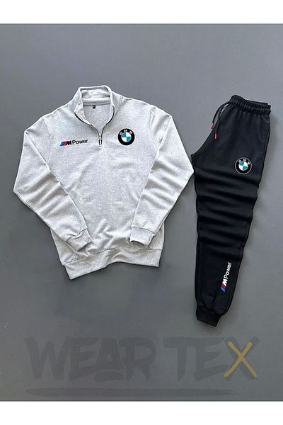 WEARTEX Unisex Bmw Printed Half Zipper Tracksuit Set