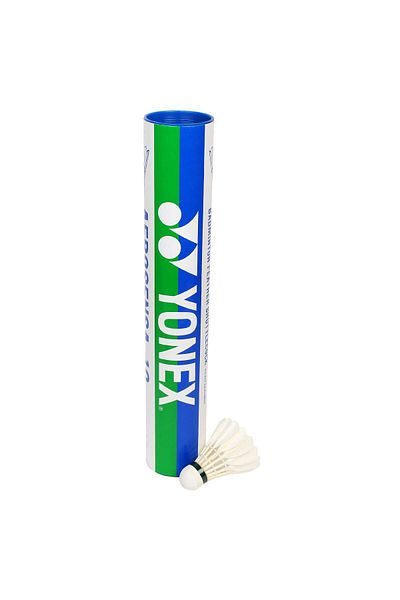 YONEX Aerosena 10 Feather Badminton Shuttlecocks (White, Medium Speed)  | Goose Feather | Solid Cork
