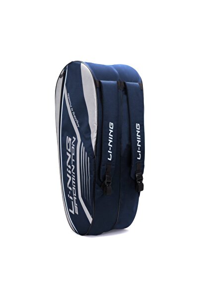 YONEX Li-Ning Hot Shot Triple Zipper Polyester Badminton Kit Bag (Navy/Silver...