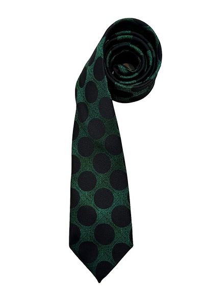 CROATE 100% Microfiber Polka Dot Green Tie