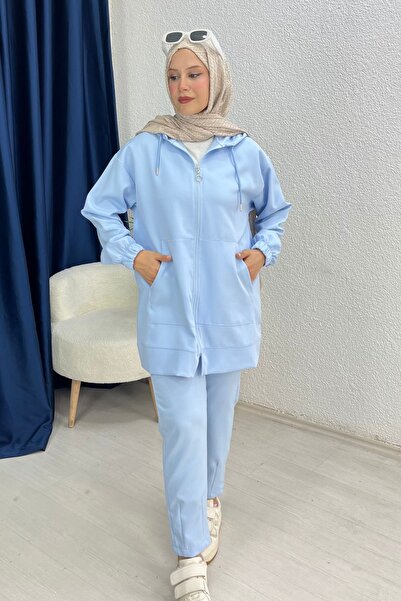 lurex moda Kapışonlu Takım