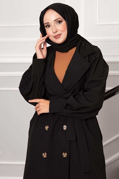 EBRUTESETTÜR Balloon Sleeve Waterproof Trench