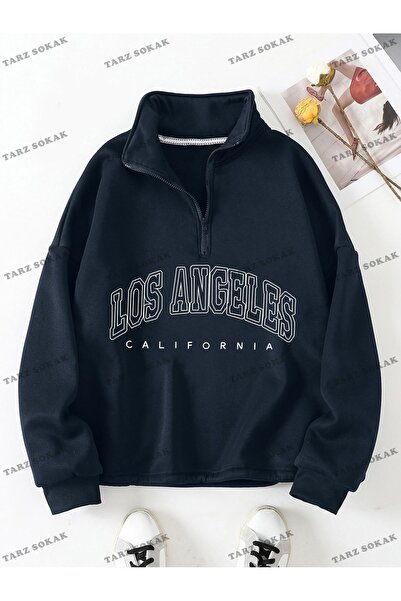 Drippy Y2K Жіночий світшот - Напівзастібка-блискавка KOD1453